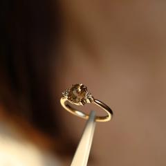 Nangi fine jewelry - champagne tourmaline ring in yellow gold