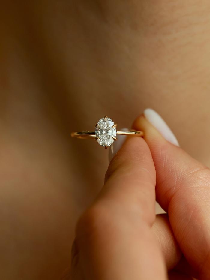 Nangi fine jewelry - white lab-grown diamond ring in gold