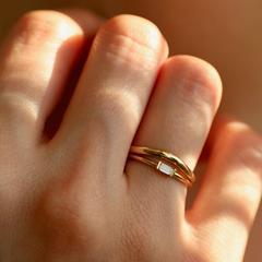 Nangi fine jewelry - white lab-grown diamond ring in gold