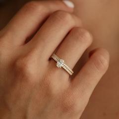 Nangi fine jewelry - white lab-grown diamond ring in gold
