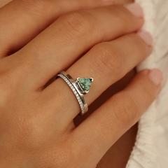 Nangi fine jewelry - green sapphire ring in white gold