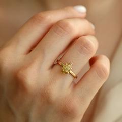 Nangi fine jewelry - lab-grown diamond ring in yellow gold