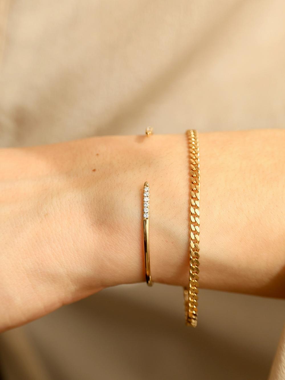 Snake Tail Diamond Bangle