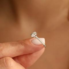 Nangi fine jewelry - white lab-grown diamond ring in gold