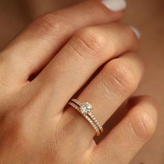 Nangi fine jewelry - white lab-grown diamond ring in gold