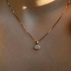 Nangi fine jewelry - white lab-grown diamond pendant in yellow gold