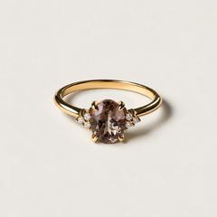 Nangi fine jewelry - brown ring in yellow gold