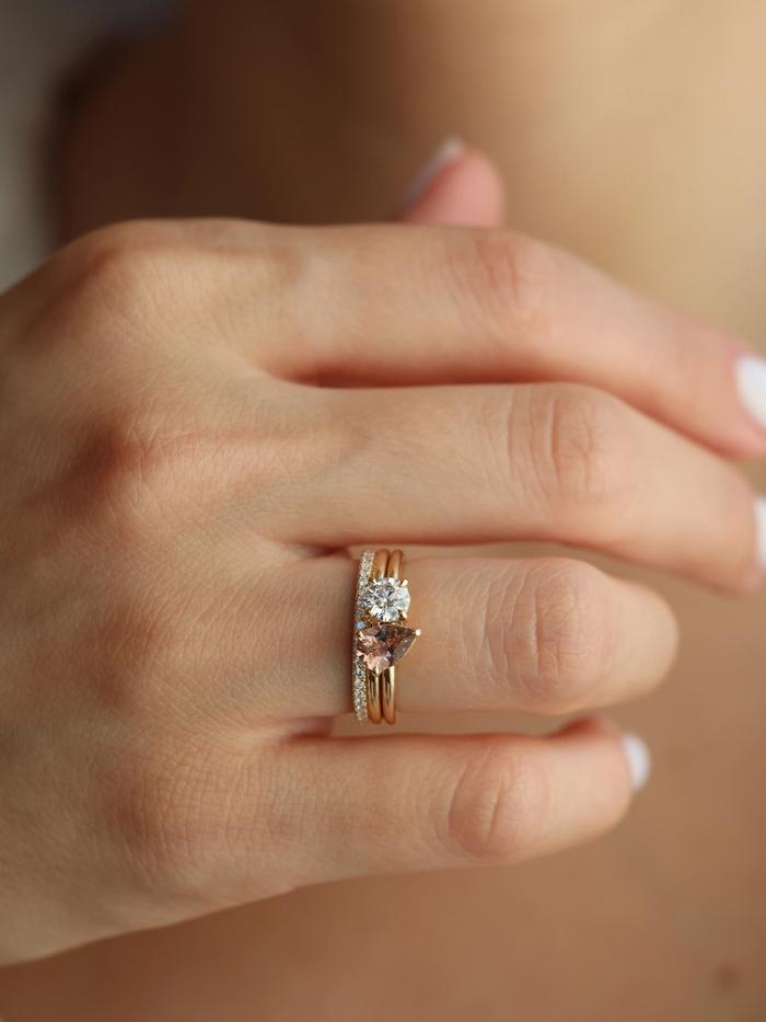 Nangi fine jewelry - brown ring in yellow gold