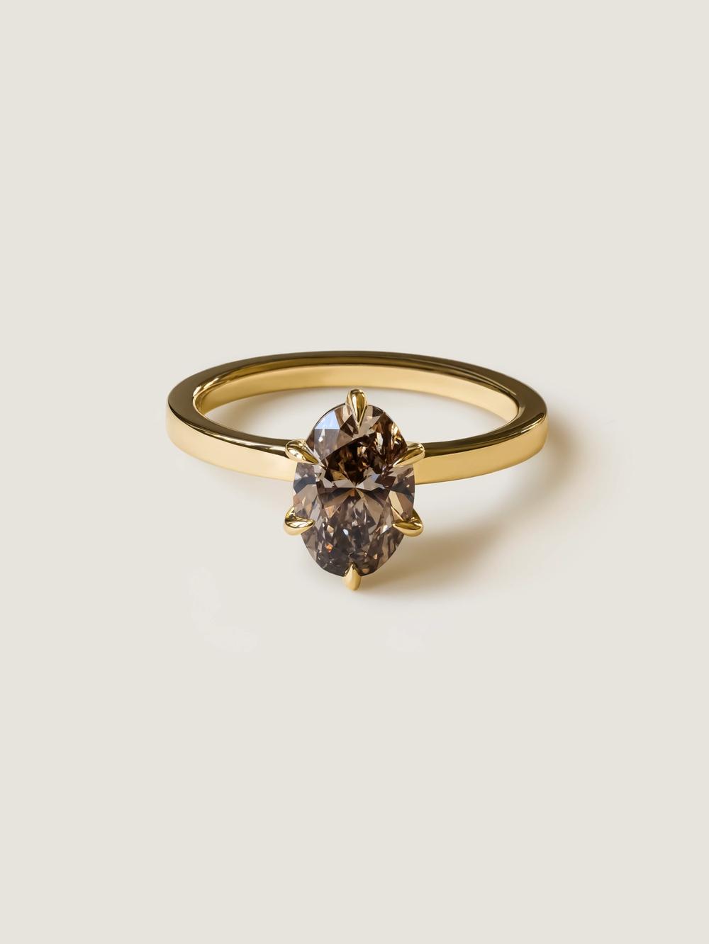 Fancy Brown Oval Diamond Ring
