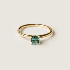 Nangi fine jewelry - green sapphire ring in yellow gold