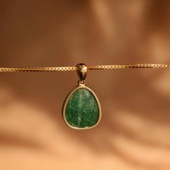Nangi fine jewelry - green green aventurine necklace in gold