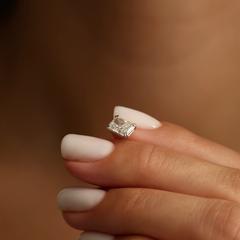 Nangi fine jewelry - white earring in yellow gold