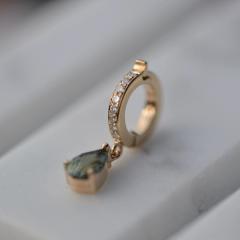 Nangi fine jewelry - green earring in yellow gold