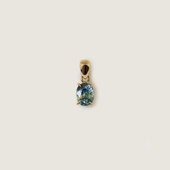 Nangi fine jewelry - teal / Peacock pendant in yellow gold