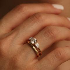 Nangi fine jewelry - white lab-grown diamond ring in gold
