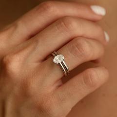 Nangi fine jewelry - white lab-grown diamond ring in gold