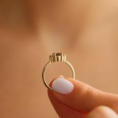 Nangi fine jewelry - brown ring in yellow gold