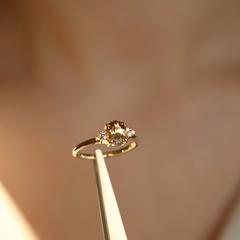 Nangi fine jewelry - champagne tourmaline ring in yellow gold