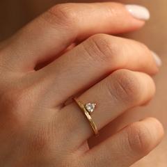 Nangi fine jewelry - white lab-grown diamond ring in gold