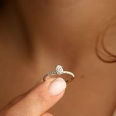 Nangi fine jewelry - white lab-grown diamond ring in gold