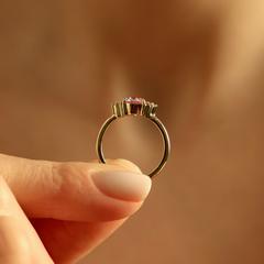 Nangi fine jewelry - pink ring in yellow gold