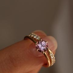 Nangi fine jewelry - pink sapphire ring in yellow gold
