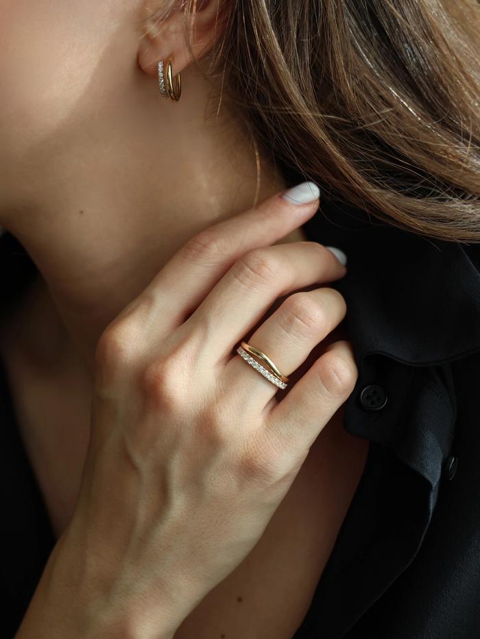 Nangi fine jewelry - lab grown diamond earring in gold
