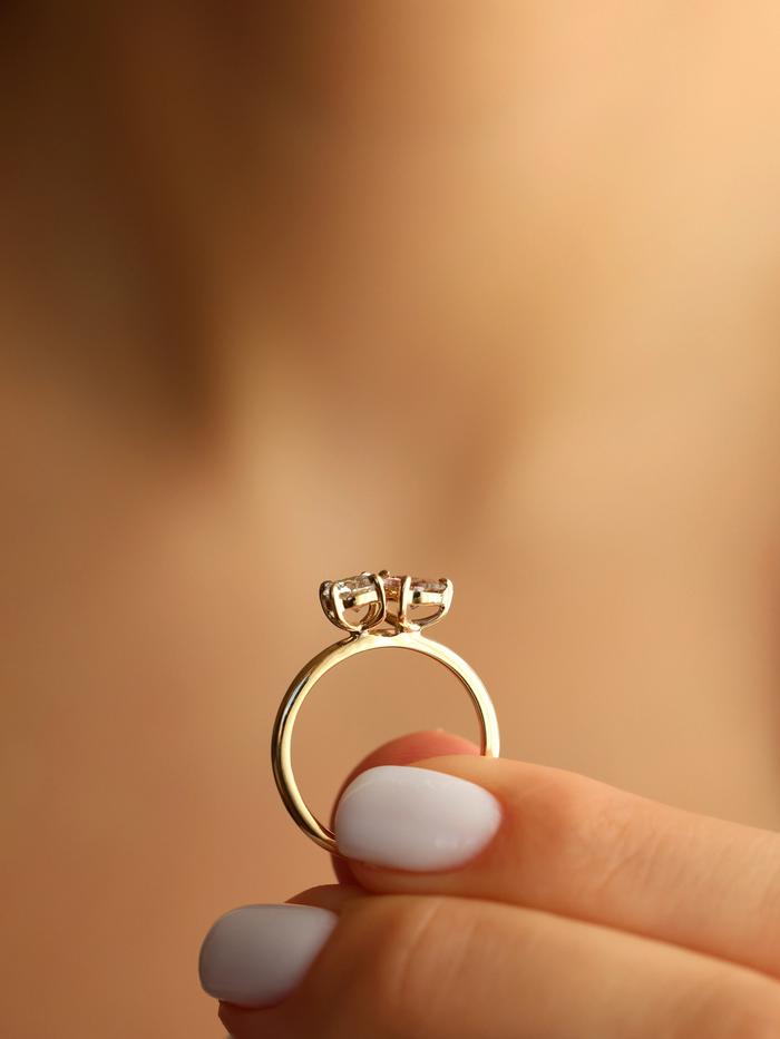 Nangi fine jewelry - brown ring in yellow gold