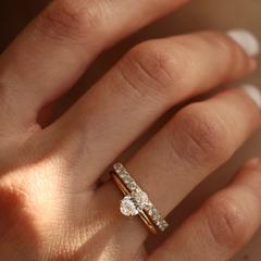 Nangi fine jewelry - white lab-grown diamond ring in gold