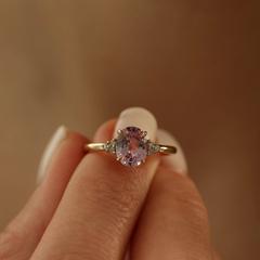 Nangi fine jewelry - pink ring in yellow gold