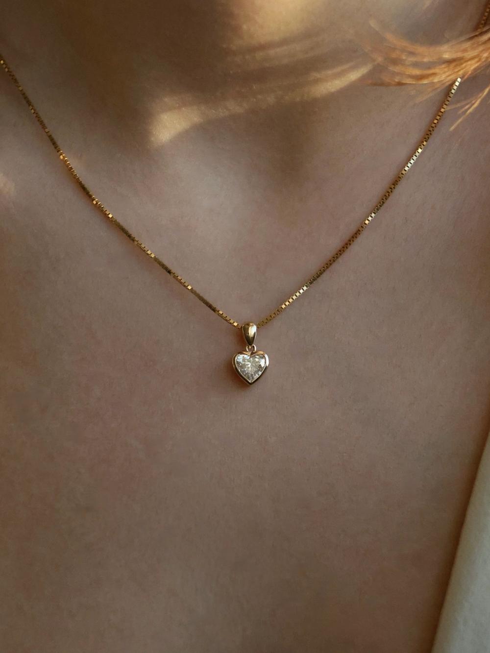 Heart Swan Diamond Pendant