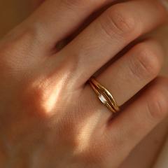 Nangi fine jewelry - white lab-grown diamond ring in gold