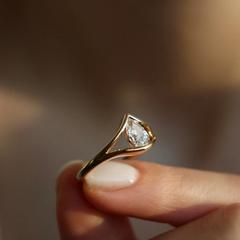 Nangi fine jewelry - white lab-grown diamond ring in gold