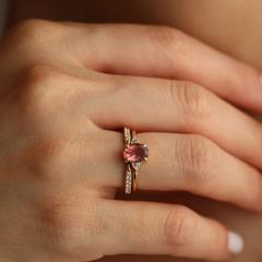 Nangi fine jewelry - pink ring in yellow gold