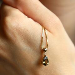 Nangi fine jewelry - brown tourmaline pendant in yellow gold