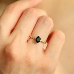 Nangi fine jewelry - black tourmaline ring in yellow gold