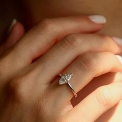 Nangi fine jewelry - white lab-grown diamond ring in gold