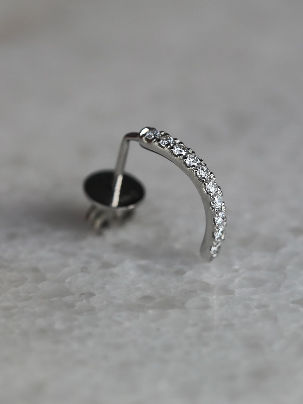 Diamond Snake Tail Earring & White Gold