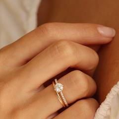 Nangi fine jewelry - white lab-grown diamond ring in gold