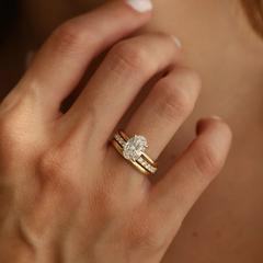 Nangi fine jewelry - white lab-grown diamond ring in gold