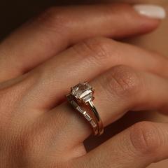 Nangi fine jewelry - white lab-grown diamond ring in gold