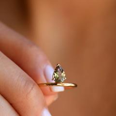 Nangi fine jewelry - brown tourmaline ring in yellow gold