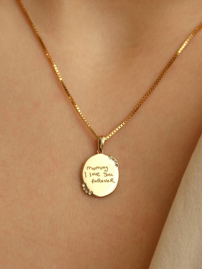 Nangi fine jewelry - white lab-grown diamond pendant in gold