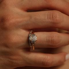 Nangi fine jewelry - white lab-grown diamond ring in gold