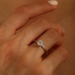 Nangi fine jewelry - white lab-grown diamond ring in gold