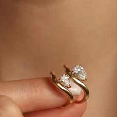 Nangi fine jewelry - white lab-grown diamond ring in gold