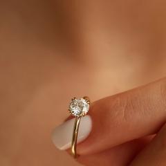 Nangi fine jewelry - white lab-grown diamond ring in gold