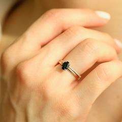 Nangi fine jewelry - black tourmaline ring in yellow gold
