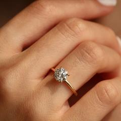 Nangi fine jewelry - white lab-grown diamond ring in gold