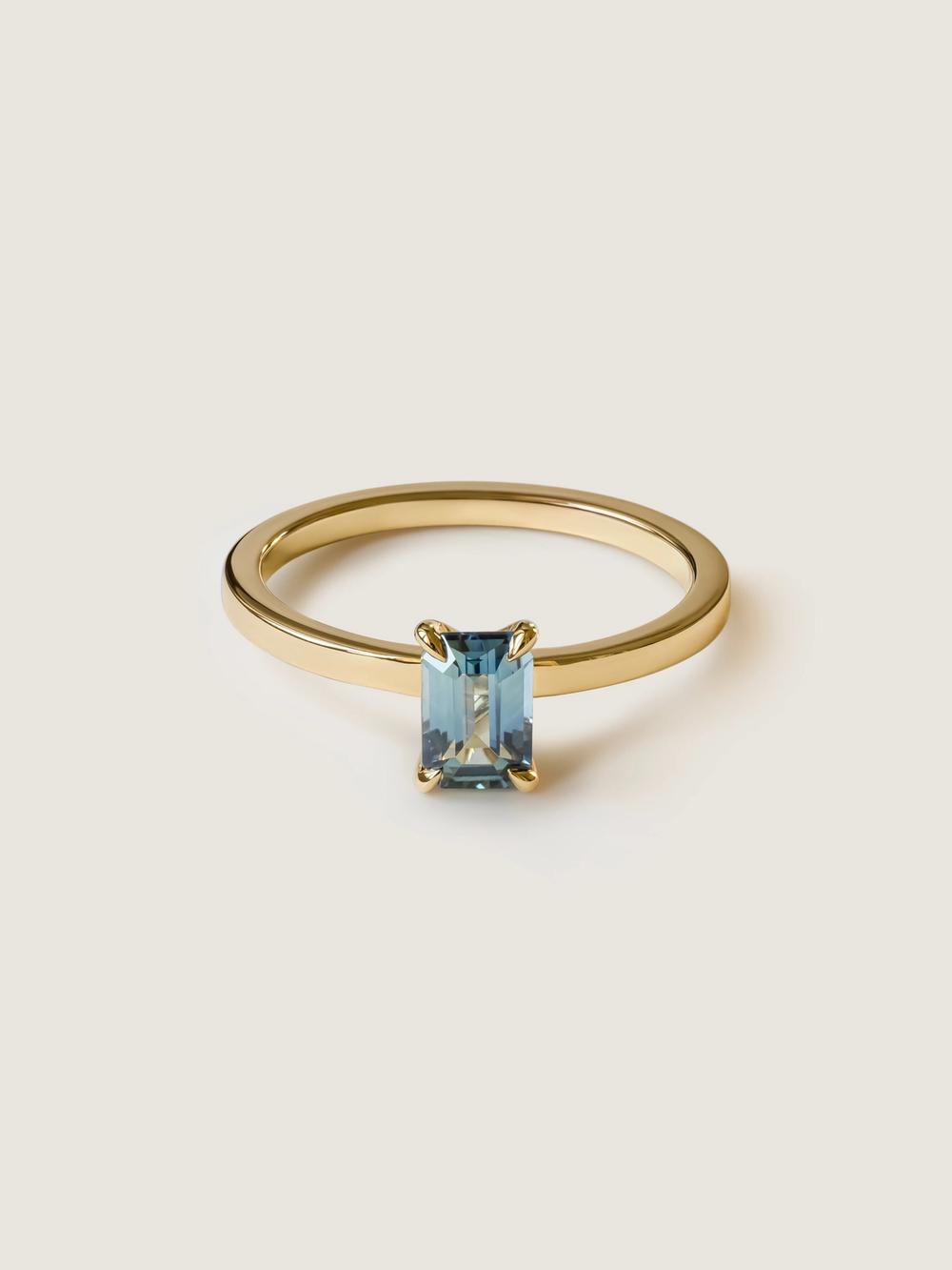 Blue Emerald Sapphire Ring